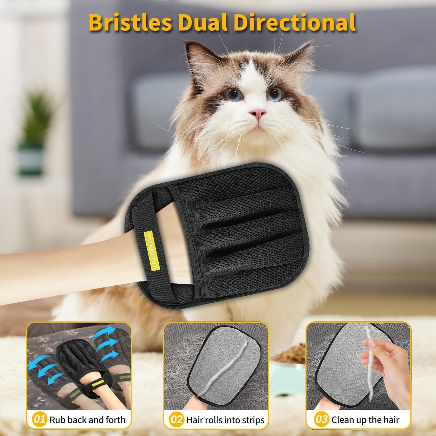 Pet Hair Removal Glove for Cats and Dogs - Electrostatic Pet Hair Remover Glove | The Magic Brush